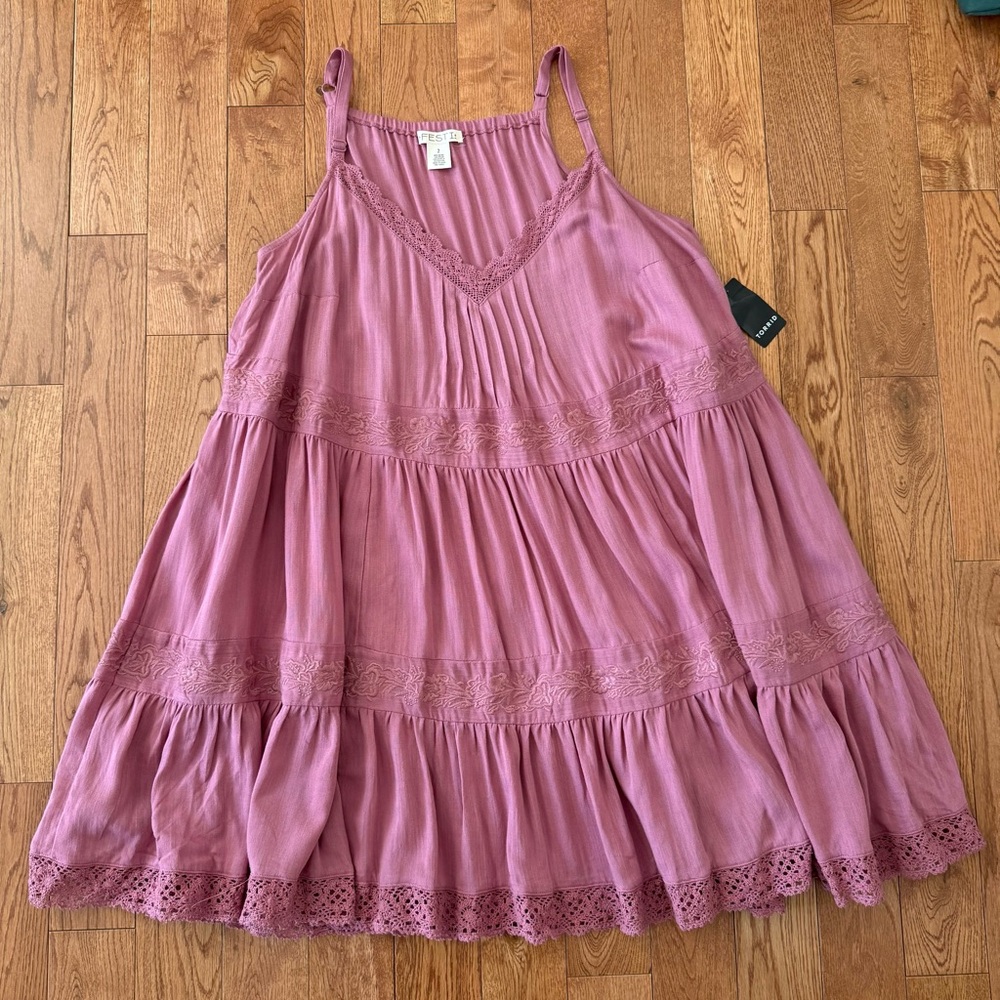 Torrid Festi NWT 2X mini dress mesa rose